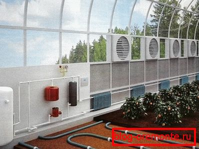 Heating the winter garden