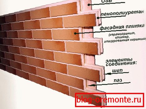 Panel with clinker tiles