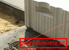 The first block is set in the corner. The first block is set in the corner.