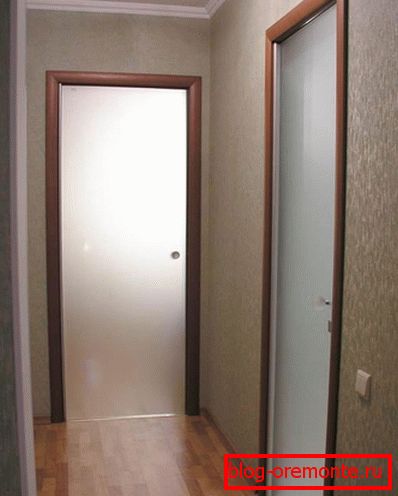 Swing glass door in a wooden box glass doors for the sauna