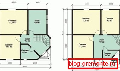 House plan with an attic of 8x8 gives a general idea of the layout House plan with an attic of 8x8 gives a general idea of the layout