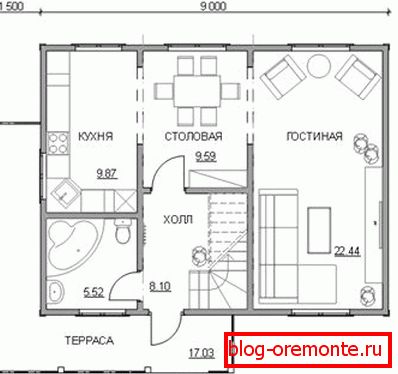 House plan with a terrace House plan with a terrace