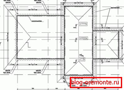 The roof plan of the house. The roof plan of the house.