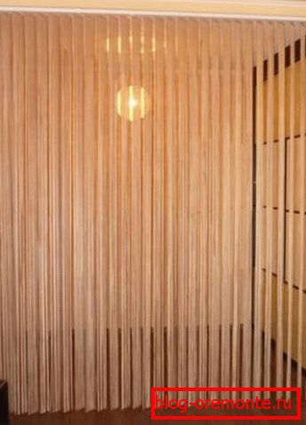 Plastic blinds in the doorway Plastic blinds in the doorway