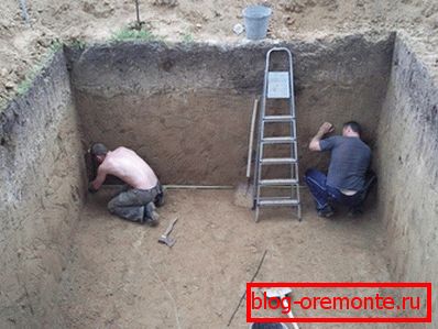 Preparation of the pit Preparation of the pit