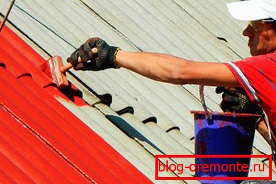 Painting slate roof