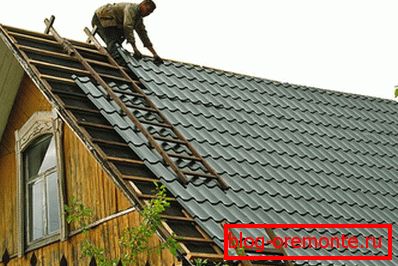 We cover the roof with a metal tile