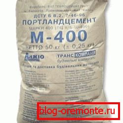 Portland cement M400 in a bag of 50 kg