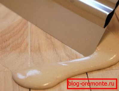 The surface of the parquet is ground and plastered. The surface of the parquet is ground and plastered.
