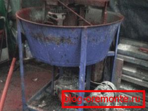 Example of a homemade mixer with a vertical arrangement of the drum Example of a homemade mixer with a vertical arrangement of the drum