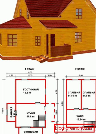 An example of the scheme of the house 8x10 An example of the scheme of the house 8x10