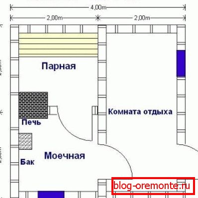 Approximate bath planning with indication of all sizes Approximate bath planning with indication of all sizes