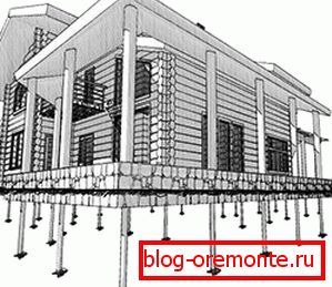 The principle of manufacturing houses located on the pile foundation The principle of manufacturing houses located on the pile foundation