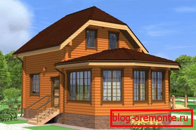 House project with attached glazed veranda