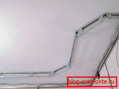 Intermediate stage of frame installation