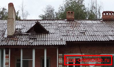 Leaked slate roof