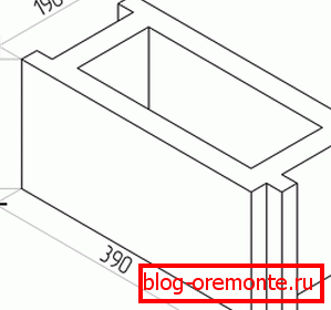 Sizes of polystyrene foam concrete blocks for tongue-and-groove partitions Sizes of polystyrene foam concrete blocks for tongue-and-groove partitions