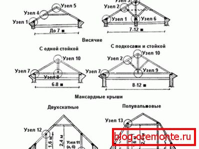 Different forms of rafter systems