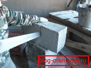 Cutting block from polystyrene concrete hacksaw Cutting block from polystyrene concrete hacksaw