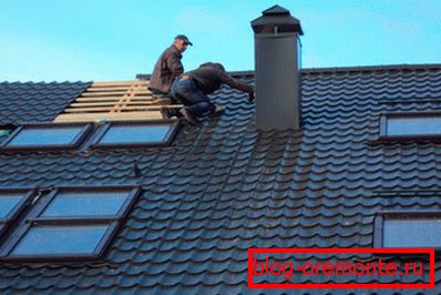 Repair of the roof with metal coating