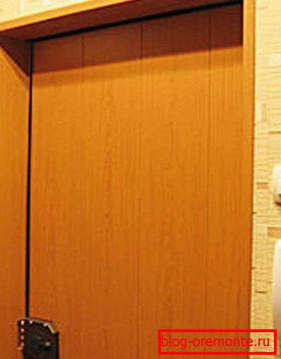 Door lined with MDF panels Door lined with MDF panels