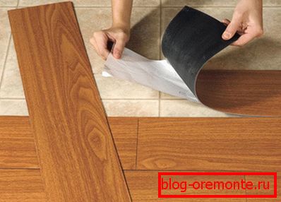 We use self-adhesive PVC tile