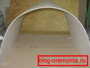 Collapsible plasterboard half-circle