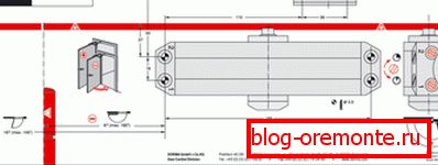 Installation scheme door closer: mounting template Installation scheme door closer: mounting template