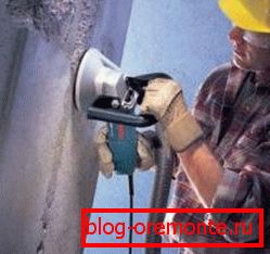 Concrete grinding with a manual machine Concrete grinding with a manual machine