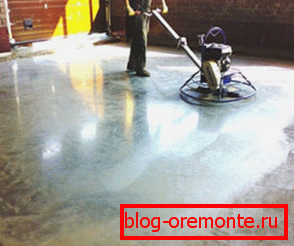 Grinding concrete floor. Grinding concrete floor.