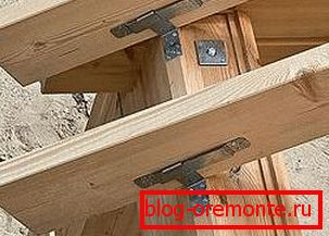 Sliding mount rafters on the walls of the house of timber Sliding mount rafters on the walls of the house of timber