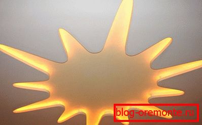 Backlit plasterboard sun Backlit plasterboard sun
