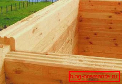 Walls of profiled timber. Walls of profiled timber.