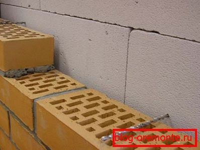 The structure of the wall with a gap and links in the form of spiral nails. The structure of the wall with a gap and links in the form of spiral nails.