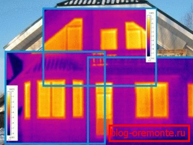 Thermal imager demonstrates the heat loss at home