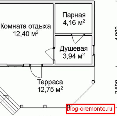 Standard project of a bath 6х4 Standard project of a bath 6х4