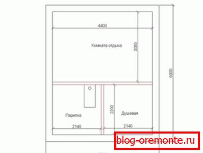 Standard project of a bath of 6х5 meters Standard project of a bath of 6х5 meters