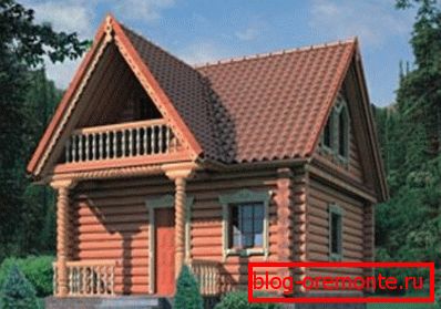 Three-dimensional project of the house-bath 6 * 8 Three-dimensional project of the house-bath 6 * 8