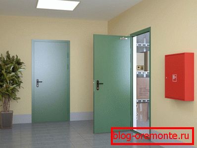 Institution with fire doors