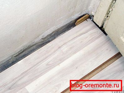 Laying the first row of laminate
