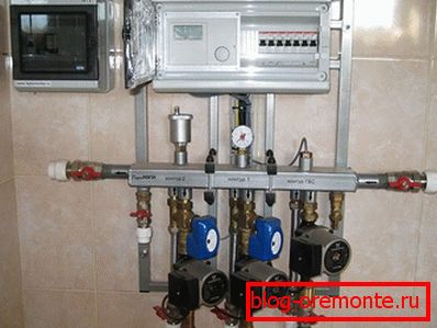 Knot mix for a warm floor in the boiler room