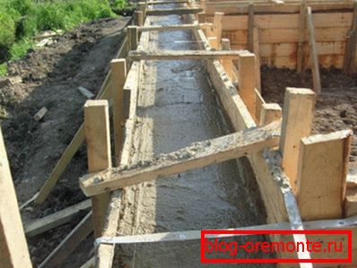 Concrete is poured into the prepared formwork. Concrete is poured into the prepared formwork.