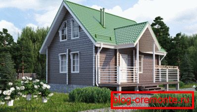 View of a country house with an attic View of a country house with an attic