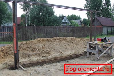 Installation of the gate screw foundations for sliding gates
