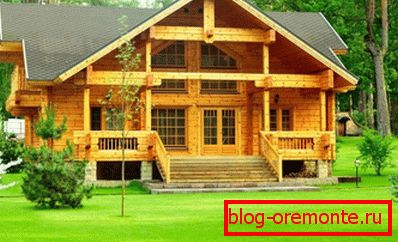 The appearance of houses from wooden beams