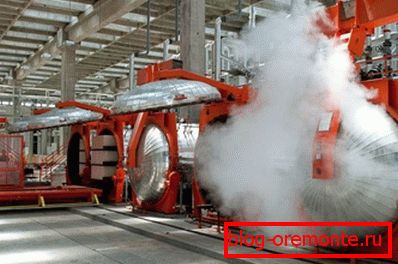Here is the autoclave installation. With their help, the material is given excellent strength, and in a relatively short time (about 12 hours) Here is the autoclave installation. With their help, the material is given excellent strength, and in a relatively short time (about 12 hours)