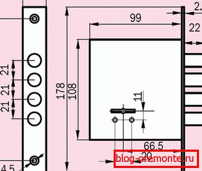 Typical dimensions of the lock in the gate wicket locks