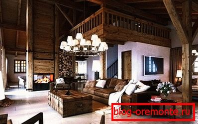 Hall with chalet style chandelier Hall with chalet style chandelier