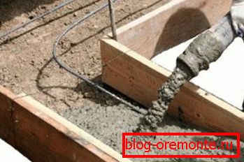 Formwork concrete filling B30 Formwork concrete filling B30