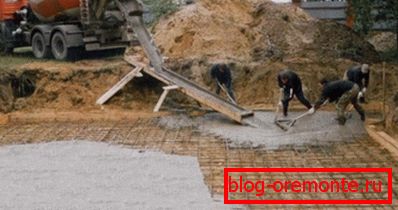 Filling slab foundation. Filling slab foundation.